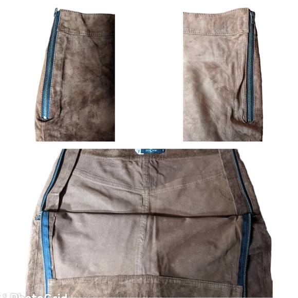 Volcom Sz 5 Brown Suede Leather Pants Lg Flare Bell Bottom 60s 70s Hippy Costume - Picture 11 of 16